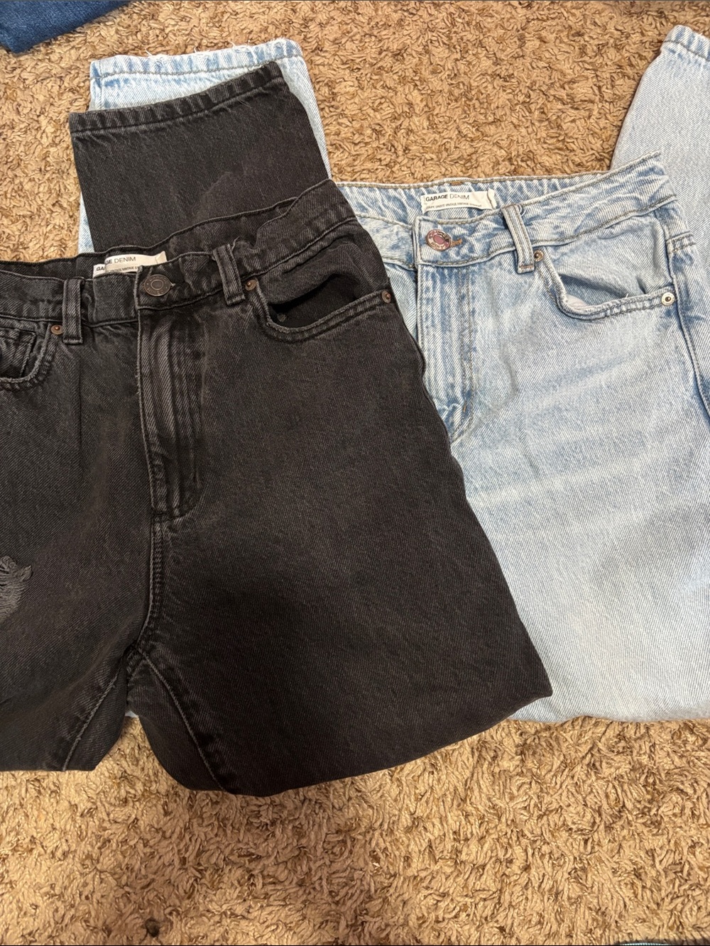 Two pairs Garage Vintage Straight jeans.